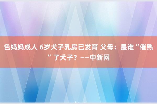 色妈妈成人 6岁犬子乳房已发育 父母：是谁“催熟”了犬子？——中新网